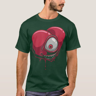T-shirt Effrayant Coeur Saignant Sombre Pastel Gothique Dé
