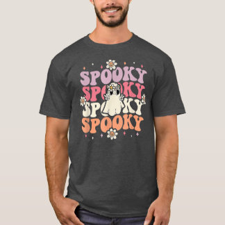 T-shirt Éffrayant Floral Retro Super Fantôme Halloween Cos