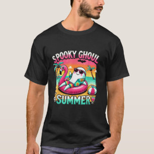 T-shirt Éffrayant Ghoul été mignon Fantôme Flamant rose ét
