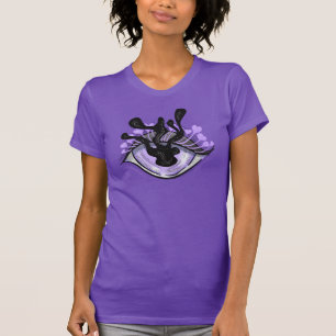 T-shirt Éffrayant Gothique Violet Oeil Halloween Art