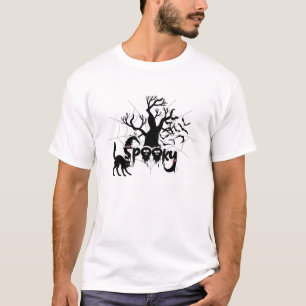 T-shirt Éffrayant Halloween Chat noir et Casquette de sorc