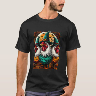 T-shirt Éffrayant Halloween Poulets Drôle Poulets Spoo sor