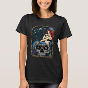 T-shirt Éffrayant Halloween Punk Goth Crâne sirène