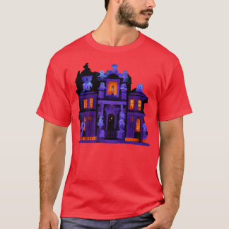 T-shirt Éffrayant Hauned House Mansion Scène fantôme pour 