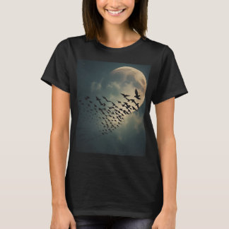 T-shirt Éffrayant Lune Ravens
