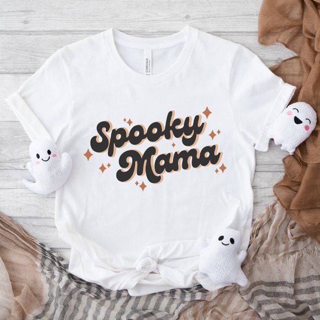 T-shirt Éffrayant Mama Halloween Rétro Design de texte (Créateur téléchargé)