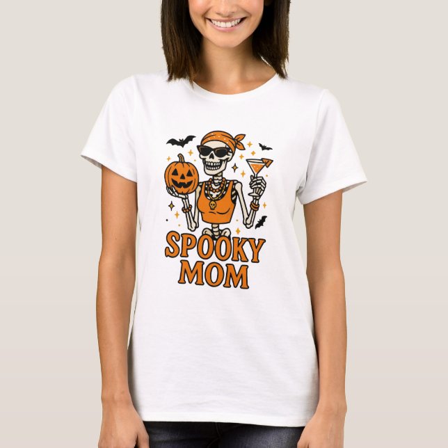 T-shirt éffrayant Maman Halloween (Devant)