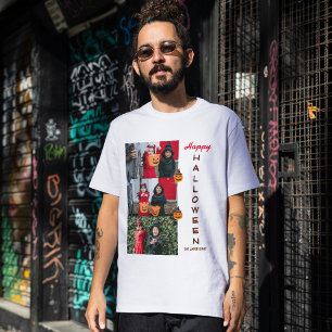 T-shirt Éffrayant moderne Halloween Famille Trois Photo Co