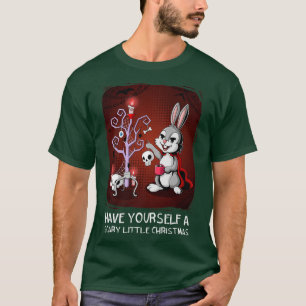 T-shirt Effrayant Petit Arbre de Noël Gothique Festif Rabb