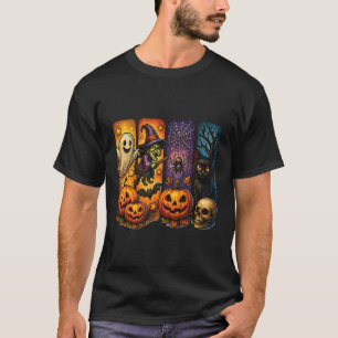 T-shirt Éffrayant Retro Ghost Witch Funny Halloween Garçon
