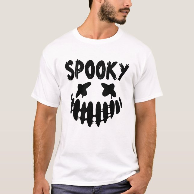 T-shirt Éffrayant visage Halloween heureux pour hommes T-s (Devant)