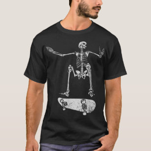 T-shirt Éffrayante fête d'Halloween - Skateboard skeleton 