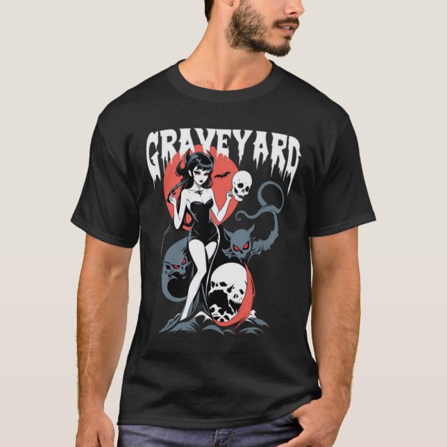 T-shirt Éffrayante fille de cimetière (Devant)