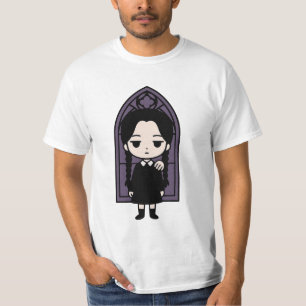 T-shirt Éffrayante Kawaii Goth Girl   Sticker Dark Academi
