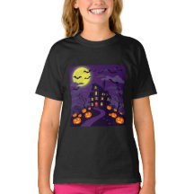 T-shirt éffrayante mignonne fille d'Halloween