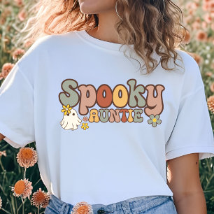 T-shirt Éffrayante Tante Retro Halloween famille jumelée