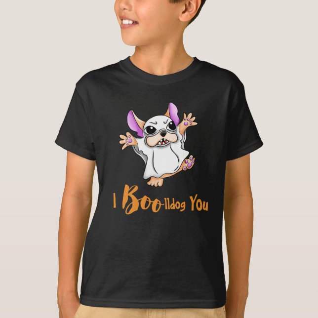 T-shirt Éffrayants câlins : mignon chien français Boo Hall (Devant)
