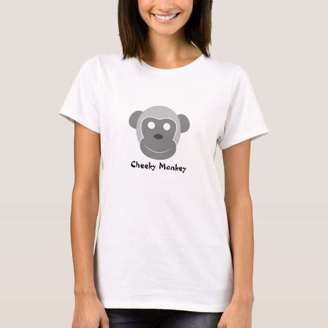T-shirt effronté de filles de singe (Devant)