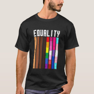 T-shirt Égalité Black Lgbt Pride Rainbow Lesbian Gay Bi T