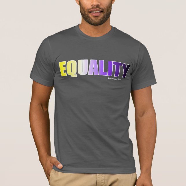 T-shirt Égalité - Drapeau non binaire - Rebelle neurodiver (Devant)