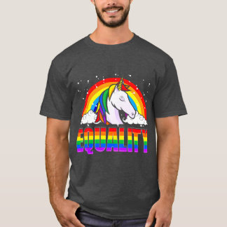 T-shirt Egalité Unicorne Arc en ciel drapeau Gay pride LGB