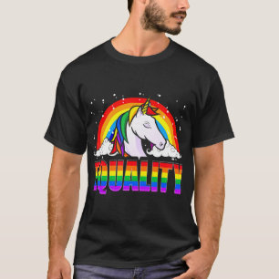 T-shirt Egalité Unicorne Arc en ciel drapeau LGBTQ Gay pri