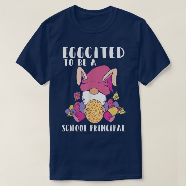 T-shirt Éggéré Être Un Principal De L'École Gnome Bunny Es (Design devant)