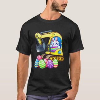 T-shirt Eggs Cavator Easter Bunny Rabbit Excavator Toddler