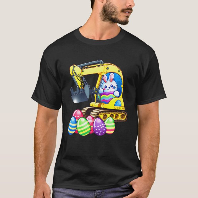 T-shirt Eggs Cavator Easter Bunny Rabbit Excavator Toddler (Devant)