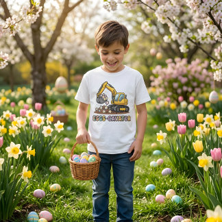 T-shirt Eggs Cavator Funny Easter Excavator Boys Design