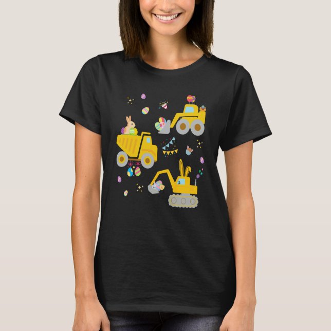 T-shirt EggsCavator Excavator Hunting Egg Easter Construct (Devant)