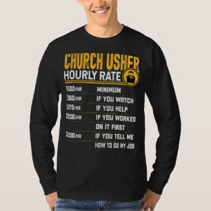T-shirt Église Usher Horaire Note Amusante Église chrétien