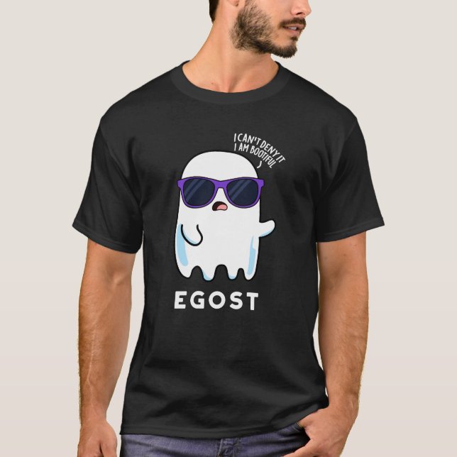 T-shirt Egost Funny Halloween Ego Ghost Pun Dark BG (Devant)