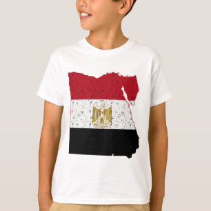 T-shirt Egypte Drapeau Carte Crackle