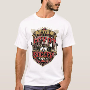 T-shirt Égypte Football 2026 Football Gras Pays Typographi