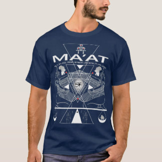 T-shirt Egyptian Goddess Maat  Kemetic Ankh Pyramid