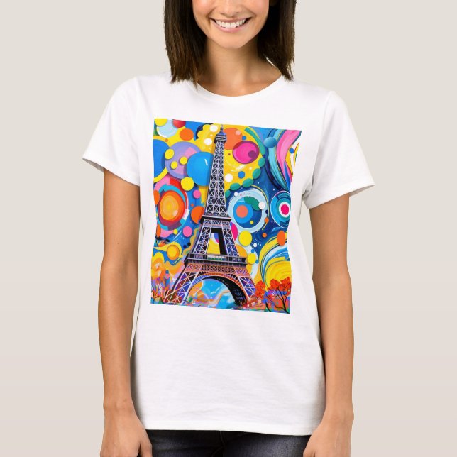 T-shirt Eiffel Tower Pop Art (Devant)