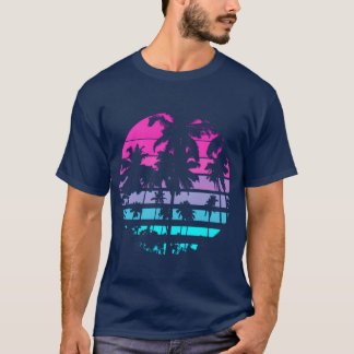 T-shirt Eighties 80S 90S Beach Style With Palmrees friends