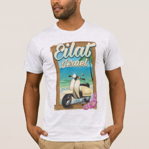 T-shirt Eilat Beach Israel scooter affiche de voyage