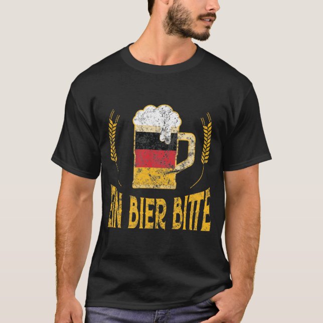 T-shirt Ein Bier Bitte Allemand Drapeau Une bière S'il vou (Devant)
