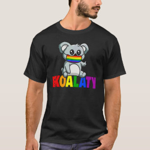T-shirt Ekoalaty Cute Koala Ours arc-en-ciel Drapeau visag
