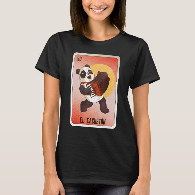 T-shirt El Cacheton Mexican Slang Lottery Bingo Cards (Devant)