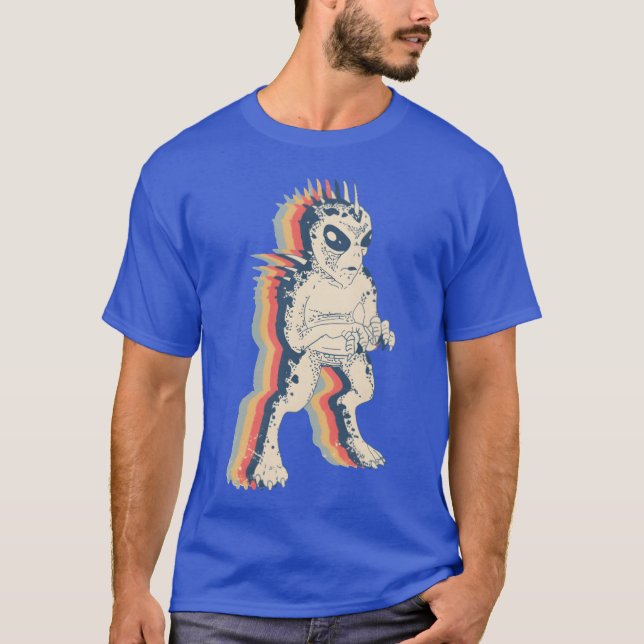 T-shirt El Chupacabra Cryptid Cryptozoology Retro Line Art (Devant)