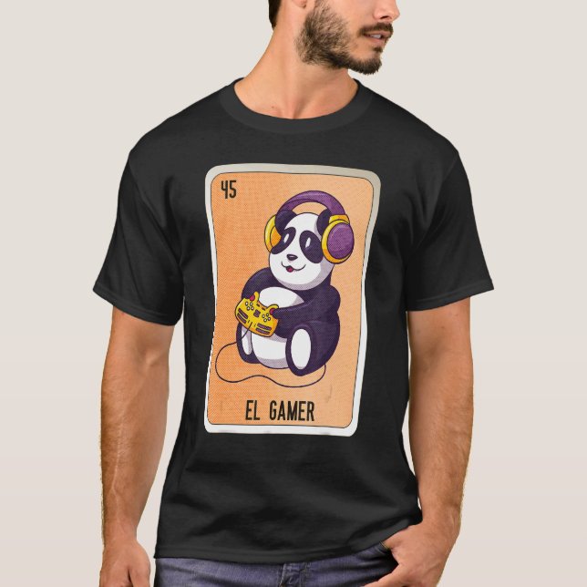 T-shirt El Gamer Cartes de Bingo de loterie mexicaine d'ar (Devant)