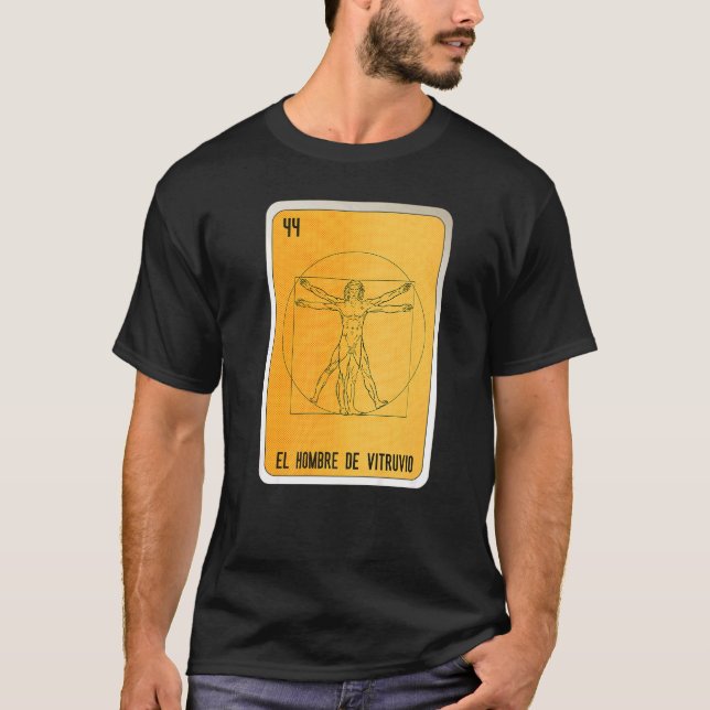 T-shirt El Hombre De Vitruvio Bingo De Loterie D'Argile Me (Devant)