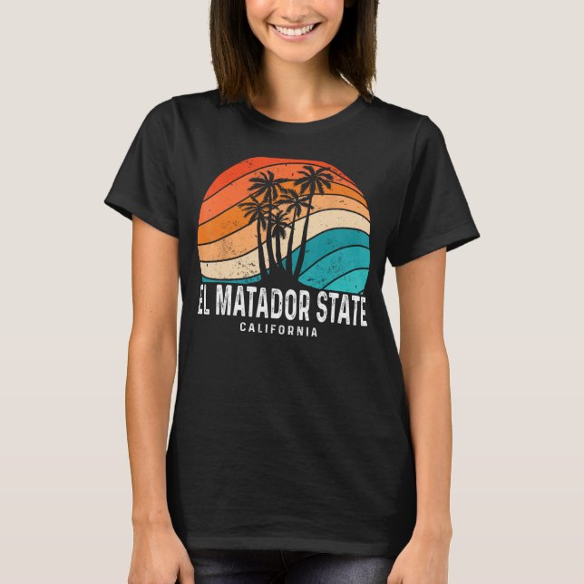 T-shirt El Matador State Beach California Palm Tree Beach (Devant)