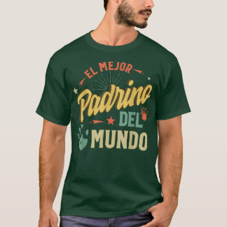 T-shirt El Mejor Padrino Del Mundo Hommes Drapeau Américai