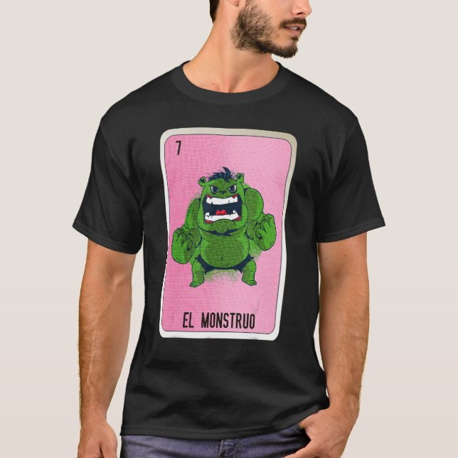 T-shirt El Monstruo Mexican Slang Lottery Bingo Cards (Devant)