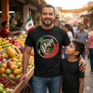 T-shirt El Papa Mas Chingon Mexique Mexique Imprimer fiert