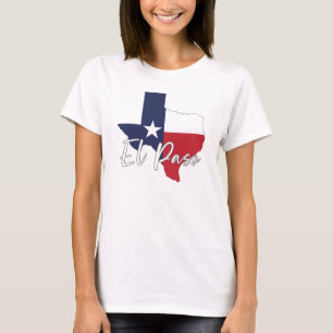T-shirt El Paso, Texas Drapeau Carte Blanc féminin